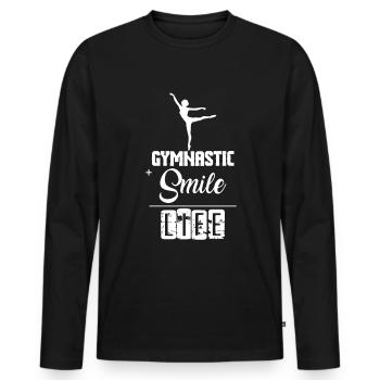 Elegante Balletttänzerin Mit Anmutigen Bewegungen - Männer Premium Bio Langarmshirt - Schwarz - Vorne - Nico (187cm)
