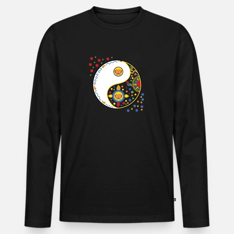 tao bunt - Männer Premium Bio Langarmshirt - Schwarz
