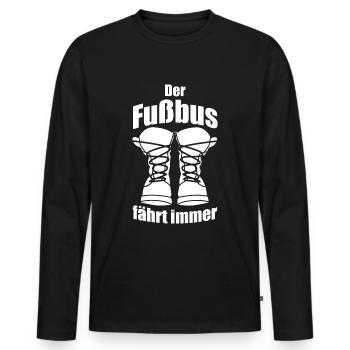 WANDERN WANDERER WANDERUNG BUNDESWEHR FUßBUS - Männer Premium Bio Langarmshirt - Schwarz - Vorne - Nico (187cm)