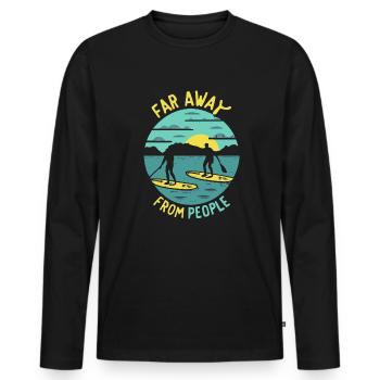 SUP - Männer Premium Bio Langarmshirt - Schwarz - Vorne - Nico (187cm)