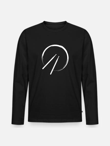 Drums, Trommel, Schlagzeug, Drumsticks - Männer Premium Bio Langarmshirt - Schwarz