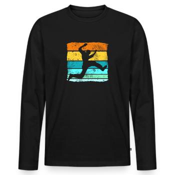 Retro Parkour Runner Freerunning Parkour Runner - Men's Premium Organic Long Sleeve Shirt - black - Front - Nico (187cm)