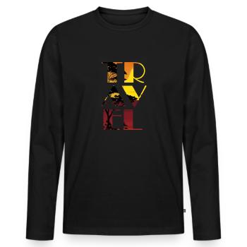 TRAVEL Vipes - Männer Premium Bio Langarmshirt - Schwarz - Vorne - Nico (187cm)