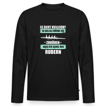 Rudern Ruderer Ruderboot Paddeln Sportart - Männer Premium Bio Langarmshirt - Schwarz - Vorne - Nico (187cm)