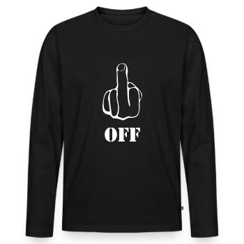 Fuck Off - Männer Premium Bio Langarmshirt - Schwarz - Vorne - Nico (187cm)