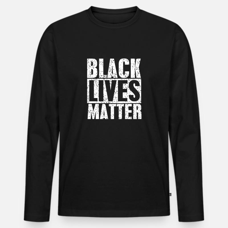 Black Lives Matter, BLM - Männer Premium Bio Langarmshirt - Schwarz