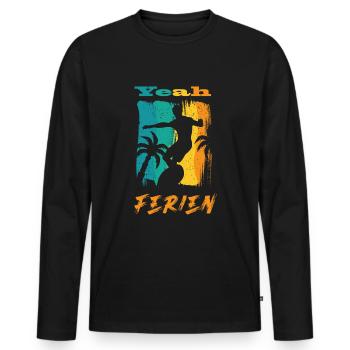 Yeah Ferien! Surfen und Strand - Männer Premium Bio Langarmshirt - Schwarz - Vorne - Nico (187cm)