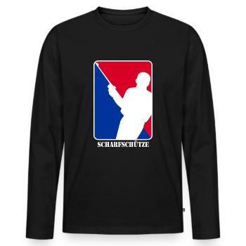 Tireur d'élite - T-shirt manches longues Premium bio Homme - noir - Devant - Nico (187cm)