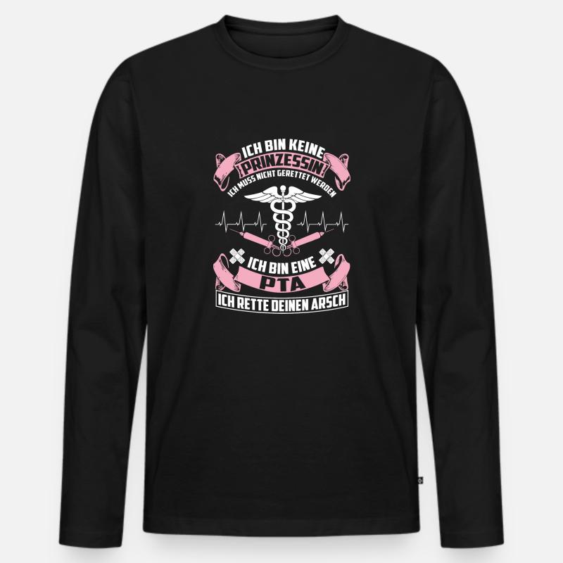 PTA - Pharmazeutisch-technische Assistentin - Männer Premium Bio Langarmshirt - Schwarz