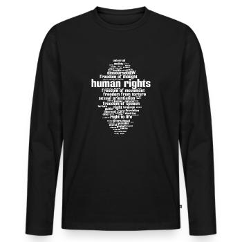 human rights - Männer Premium Bio Langarmshirt - Schwarz - Vorne - Nico (187cm)