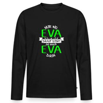 EVA die Echte - Männer Premium Bio Langarmshirt - Schwarz - Vorne - Nico (187cm)