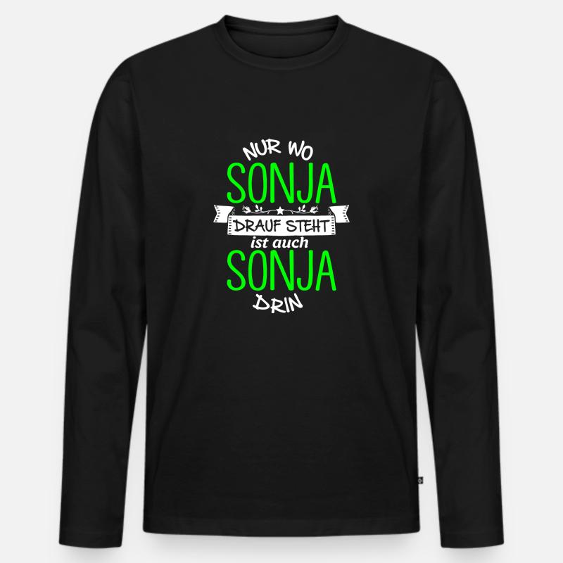 SONJA die Echte - Männer Premium Bio Langarmshirt - Schwarz