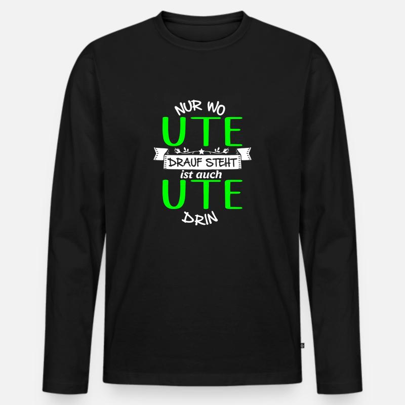 UTE die Echte - Männer Premium Bio Langarmshirt - Schwarz