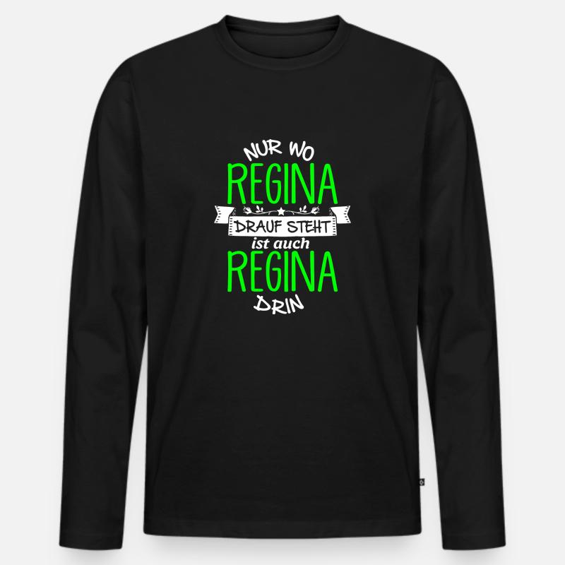 REGINA die Echte - Männer Premium Bio Langarmshirt - Schwarz
