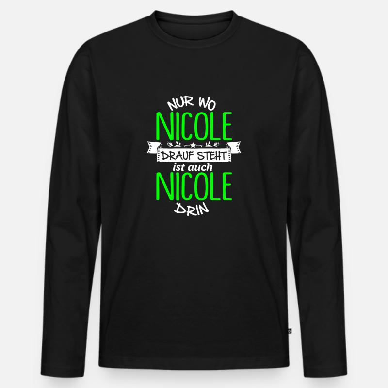 NICOLE die Echte - Männer Premium Bio Langarmshirt - Schwarz