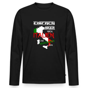Einfach nur nach Italien - Männer Premium Bio Langarmshirt - Schwarz - Vorne - Nico (187cm)