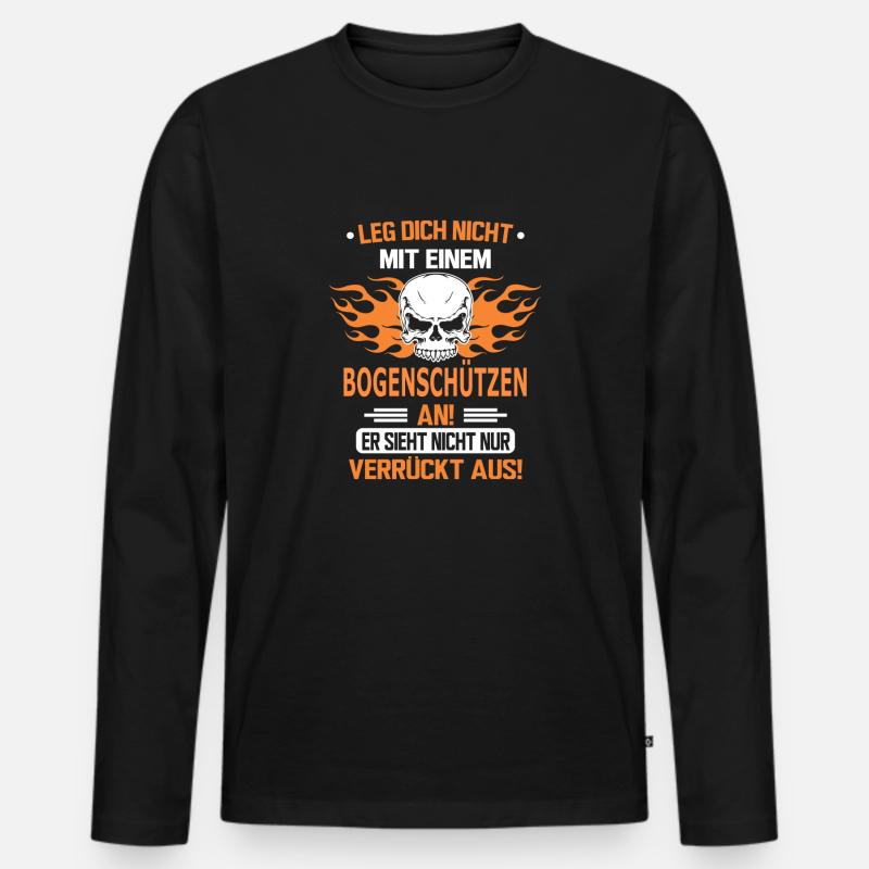 BOGENSCHÜTZEN - Männer Premium Bio Langarmshirt - Schwarz