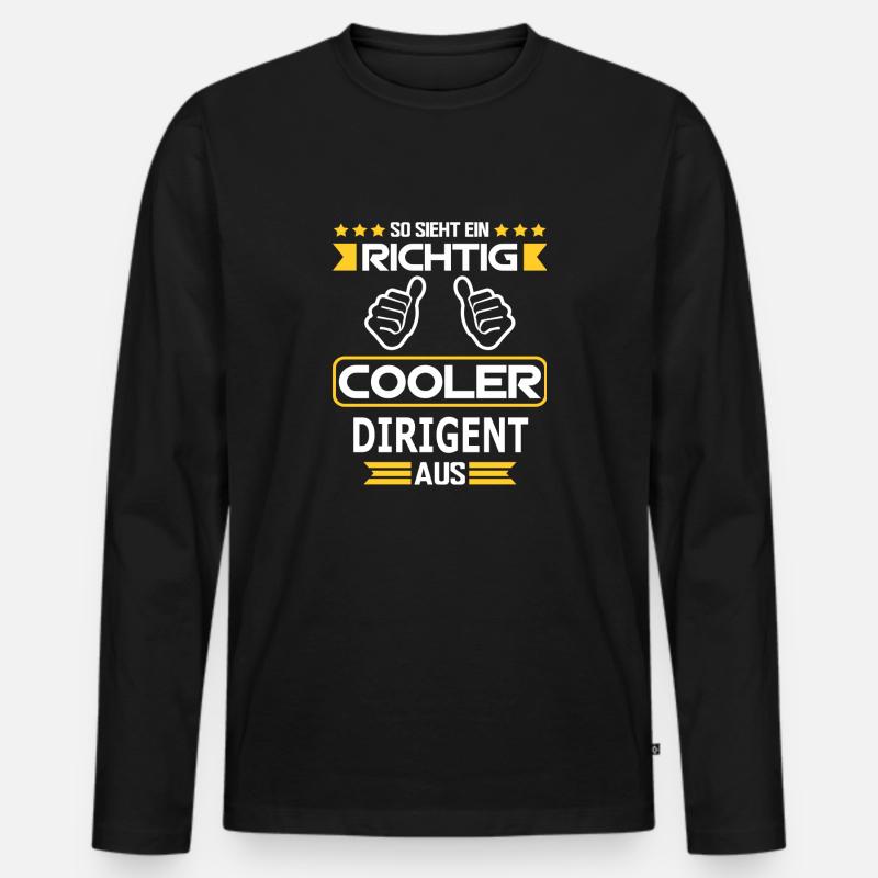 DIRIGENT - Männer Premium Bio Langarmshirt - Schwarz