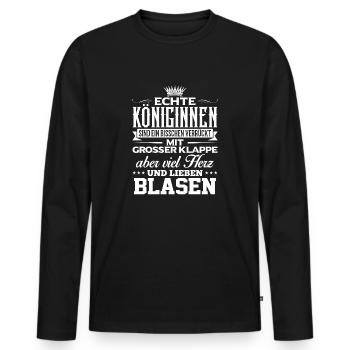 BLASEN - liebe - Männer Premium Bio Langarmshirt - Schwarz - Vorne - Nico (187cm)