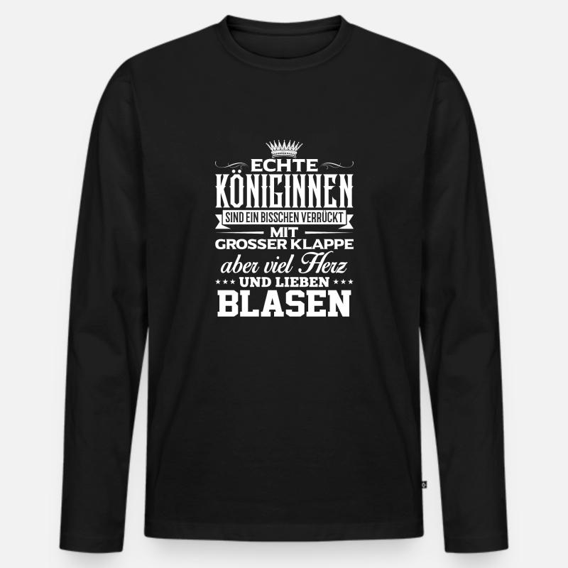 BLASEN - liebe - Männer Premium Bio Langarmshirt - Schwarz