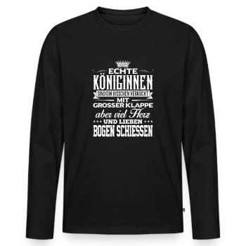 BOGEN-SCHIESSEN - liebe - Männer Premium Bio Langarmshirt - Schwarz - Vorne - Nico (187cm)