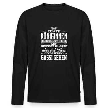 GASSI-GEHEN - lieben - Männer Premium Bio Langarmshirt - Schwarz - Vorne - Nico (187cm)