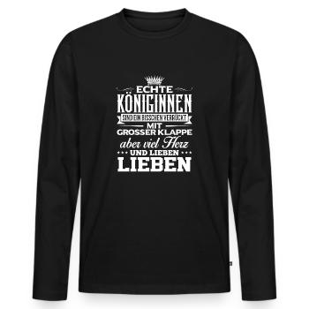 LIEBEN - lieben - Männer Premium Bio Langarmshirt - Schwarz - Vorne - Nico (187cm)