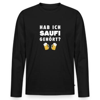 Bier Wodka Mallorca Party Alkohol Saufi Bierkönig - Männer Premium Bio Langarmshirt - Schwarz - Vorne - Nico (187cm)