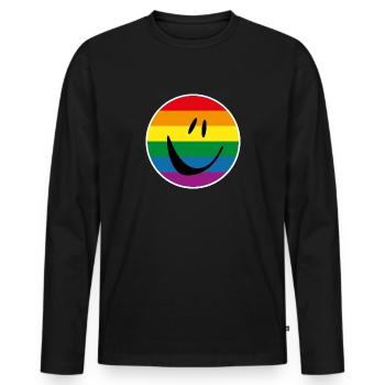 LGBT Gay Gay Lesbian Bi - Men's Premium Organic Long Sleeve Shirt - black - Front - Nico (187cm)