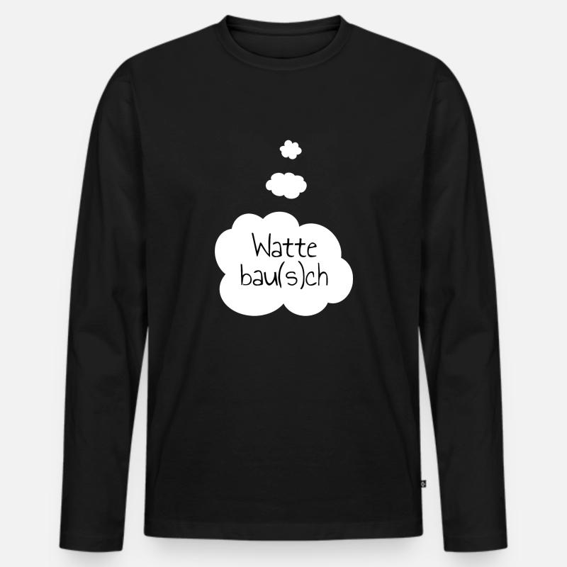 Wattebau(s)ch Bauch - Männer Premium Bio Langarmshirt - Schwarz