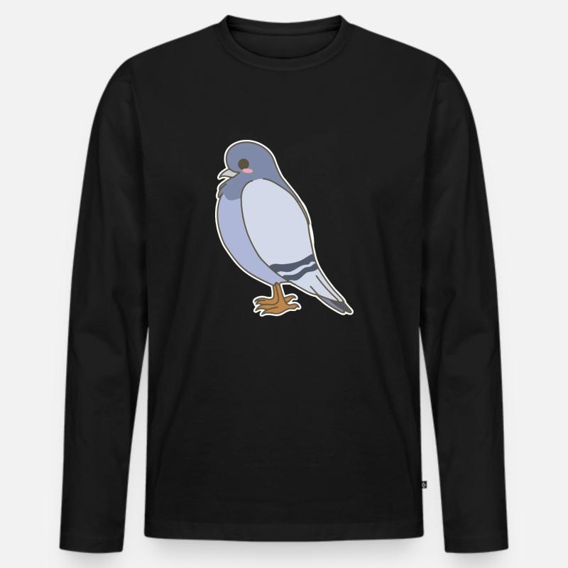 Taube - Männer Premium Bio Langarmshirt - Schwarz