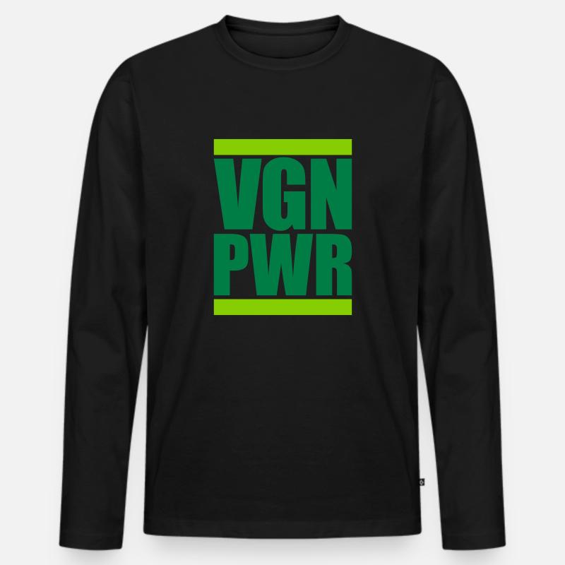 VGN PWR Logo - Männer Premium Bio Langarmshirt - Schwarz