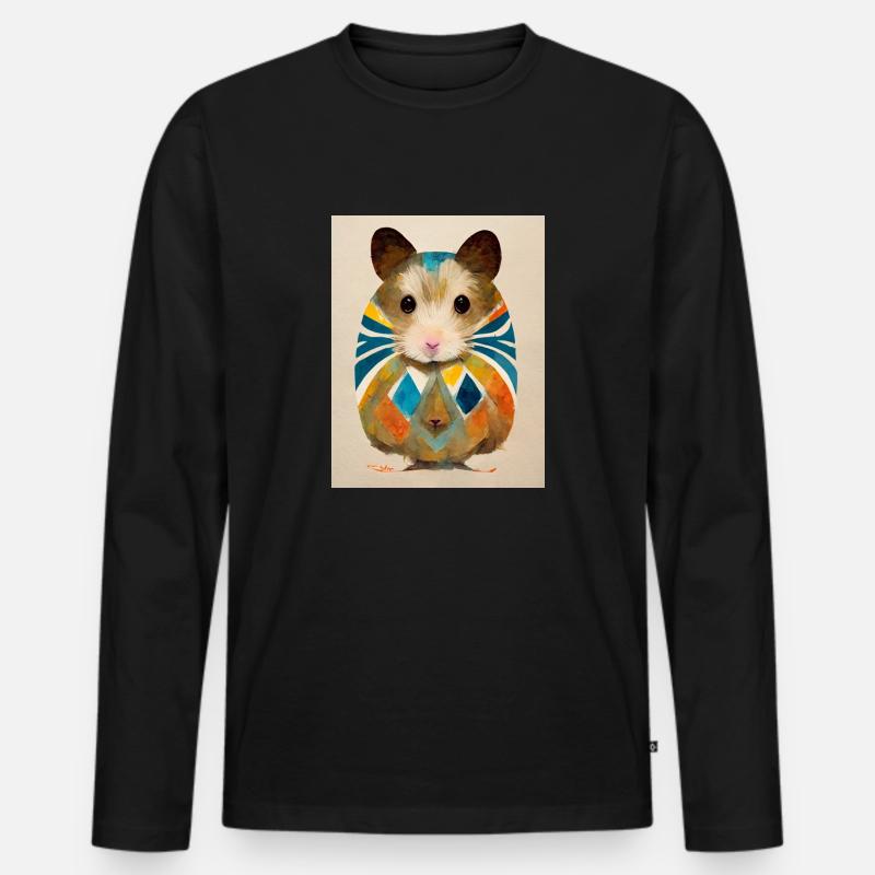 Hamster abstrakt - Männer Premium Bio Langarmshirt - Schwarz