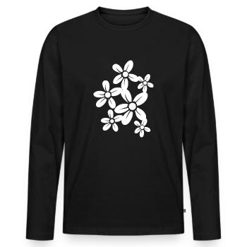 Flower Flower Plant - Men's Premium Organic Long Sleeve Shirt - black - Front - Nico (187cm)