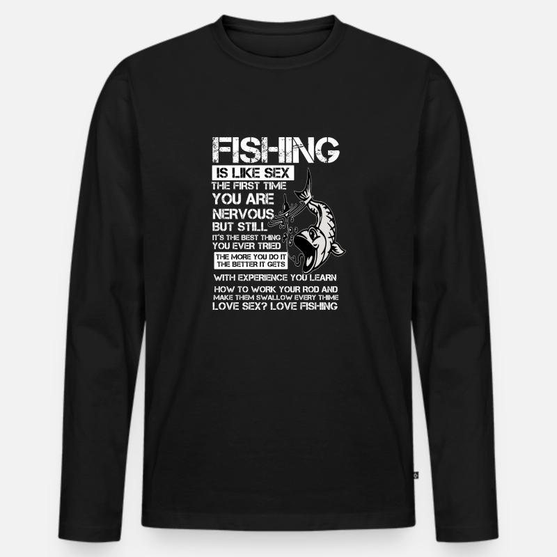 FISHING - Männer Premium Bio Langarmshirt - Schwarz