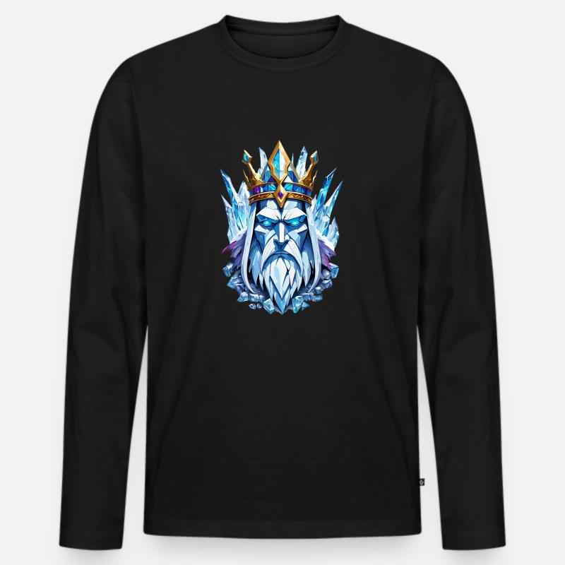 Ice King - Männer Premium Bio Langarmshirt - Schwarz