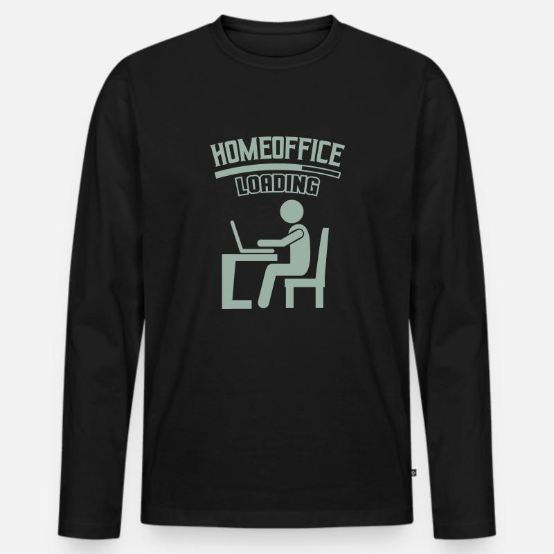 Arbeit Büro Homeoffice Loading - Männer Premium Bio Langarmshirt - Schwarz