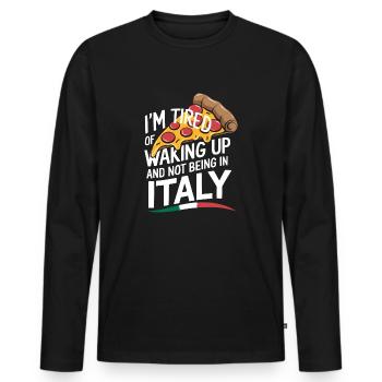 Italy in the heart - Men's Premium Organic Long Sleeve Shirt - black - Front - Nico (187cm)