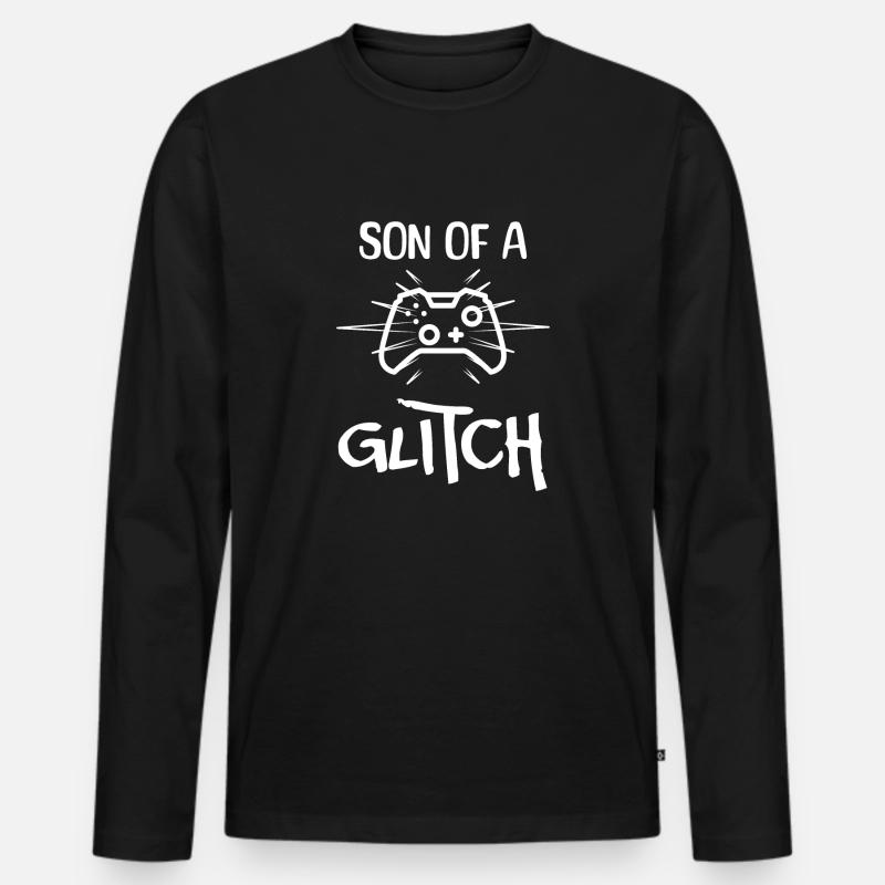 Son of a Glitch - Männer Premium Bio Langarmshirt - Schwarz