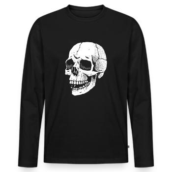 Skull - Men's Premium Organic Long Sleeve Shirt - black - Front - Nico (187cm)