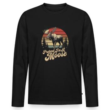 Moose humor for animal lovers - Men's Premium Organic Long Sleeve Shirt - black - Front - Nico (187cm)