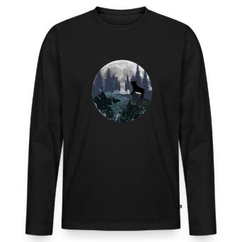 Français Montagne Bulldog - T-shirt manches longues Premium bio Homme - noir - Devant - Nico (187cm)
