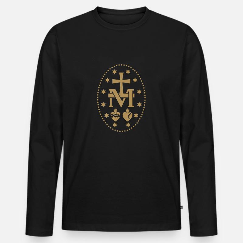 Wundertätige Medaille Marias - Männer Premium Bio Langarmshirt - Schwarz