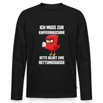 Kaffee Zubehör Koffein Getränk Wachmacher Kaffee - Männer Premium Bio Langarmshirt - Schwarz - Vorne - Nico (187cm)