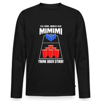 Bierpong Trinkspiel Alkohol Bier Studenten Party - Männer Premium Bio Langarmshirt - Schwarz - Vorne - Nico (187cm)