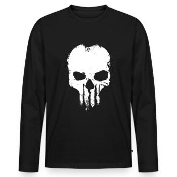 Cadeau d'horreur crâne crâne - T-shirt manches longues Premium bio Homme - noir - Devant - Nico (187cm)