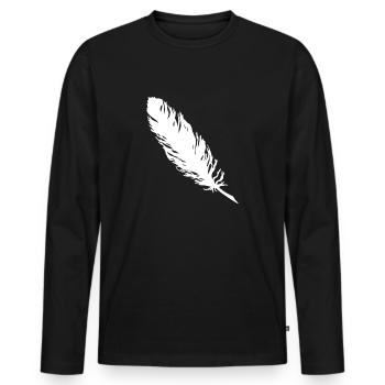 feather - Men's Premium Organic Long Sleeve Shirt - black - Front - Nico (187cm)