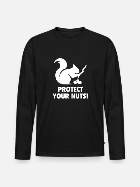 Protect Your Nuts - Men's Premium Organic Long Sleeve Shirt - black