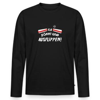 Flipper Spruch - Männer Premium Bio Langarmshirt - Schwarz - Vorne - Nico (187cm)
