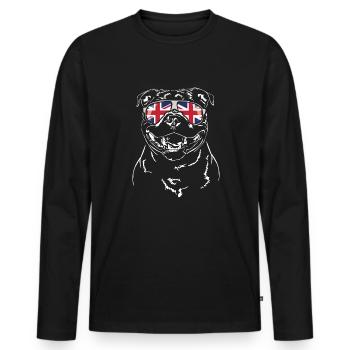 STAFFORDSHIRE BULL TERRIER Union Jack Wilsigns - T-shirt manches longues Premium bio Homme - noir - Devant - Nico (187cm)